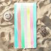 Toalla de Playa Rayas Arcoíris Pastel Impresión 2D Secado Rápido Libre de Arena para Playa Piscina Natación Viaje Suave Absorbente Toalla Regalo