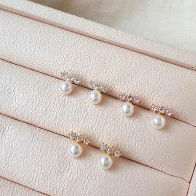 Women's 925 Silver Brow Pearl Freshwater Earrings
