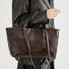 Women's Oil Wax Cowhide Genuine Leather Bag Lady Fashi Real Cowhide Bag Female Luxury Design High Capacity Commuting Handbag