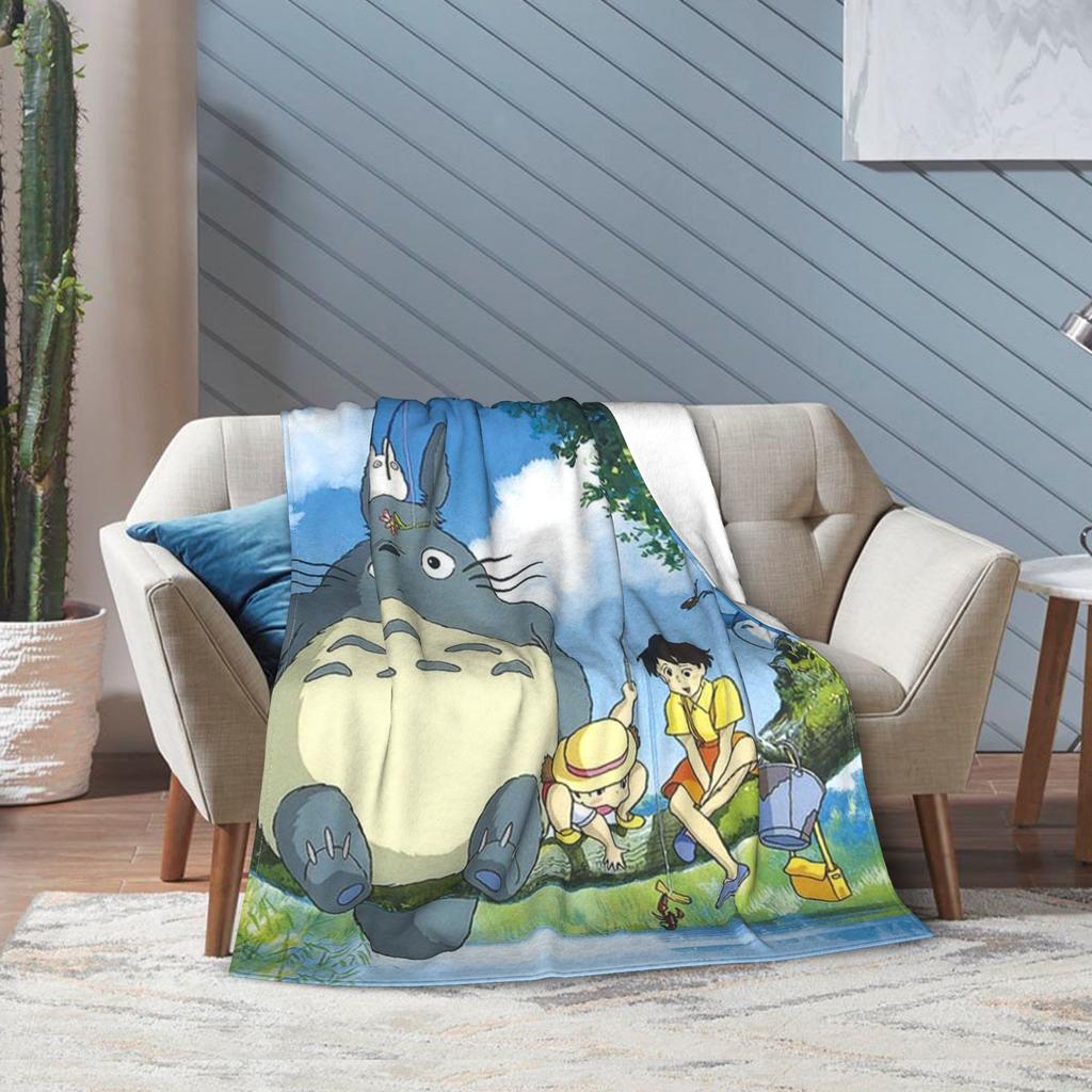 Super Soft Susuwataris Anime Movie TTotoroes Throw Blanket Premium Fleece Flannel Bed Blanket Cozy Plush Blankets All Season
