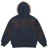 Supreme Faux Fur Zip Up Hooded Sweatshirt Navy