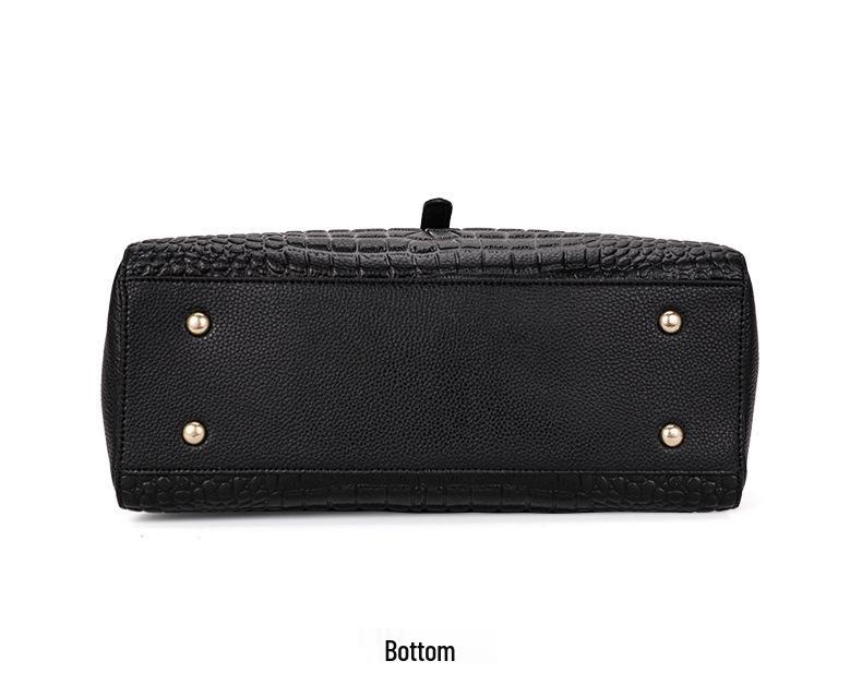 2025 Luxury Women's Genuine Leather Handbag, High-Capacity Stone Pattern Design