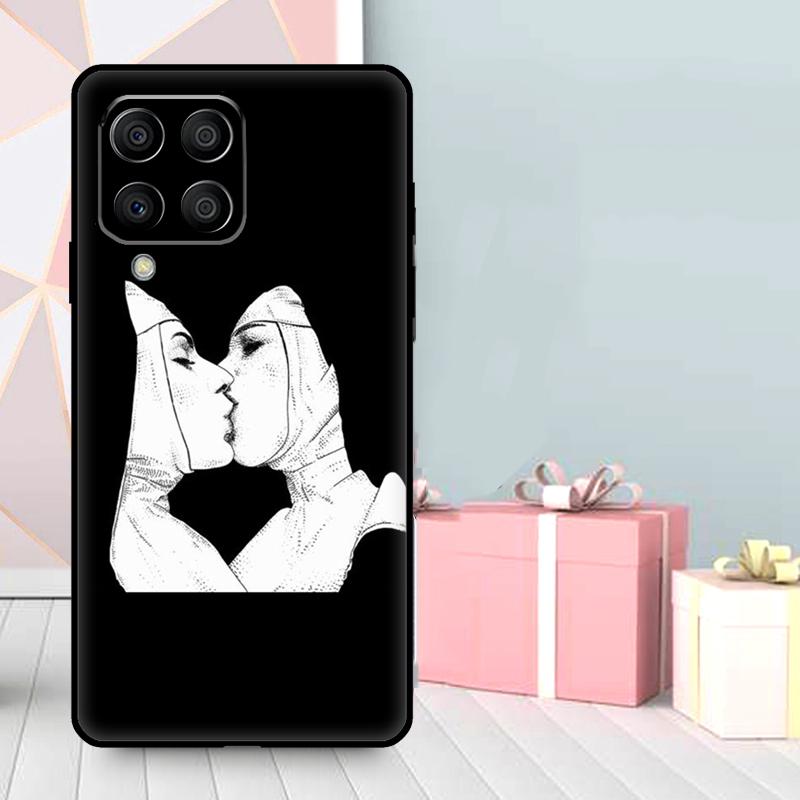 Sister Nun Kiss Case For Samsung Galaxy M06 M11 M31 M14 M34 M54 M12 M32 M52 M15 M13 M16 M36 M56 M53 M35 M55