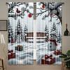 2pcs Christmas Snowman Gift Printed Curtains Designed for Light Filtering Quality Material Perfect for Christmas Holiday Home