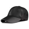 Men's Genuine Lambskin Leather Duckbill Baseball Cap - Autumn/Winter Warm Grandpa Style