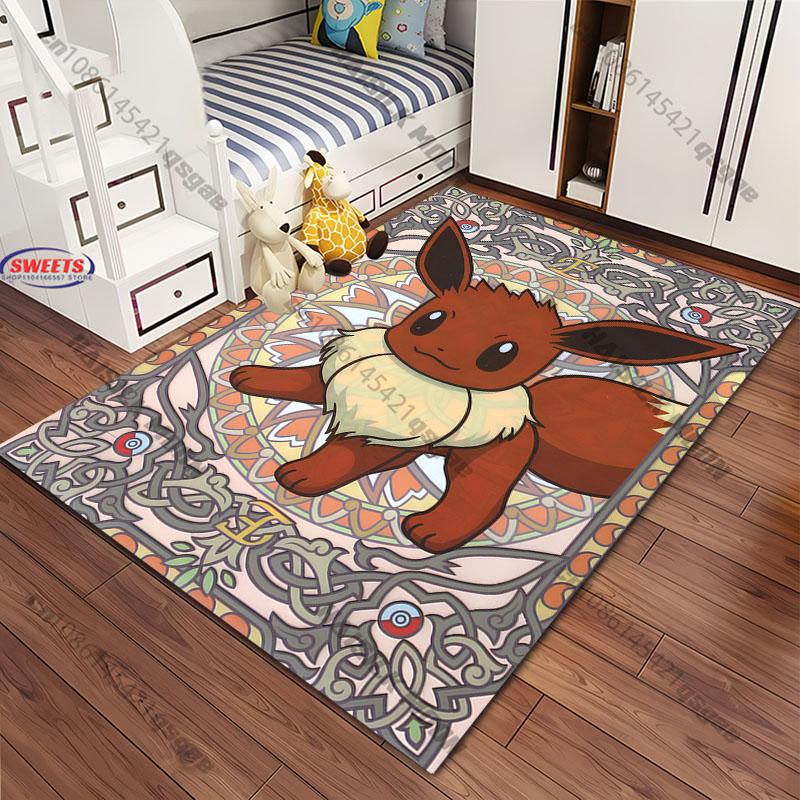 Free Shipping! Various Styles Anime Eevee Evolution Rug,Carpet for Bedroom Living Room Sofa Kids Room All Seasons Decor Mat Gift