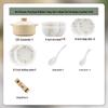 Mod Lanca Embossed Daisy Cream Style Dinnerware Set