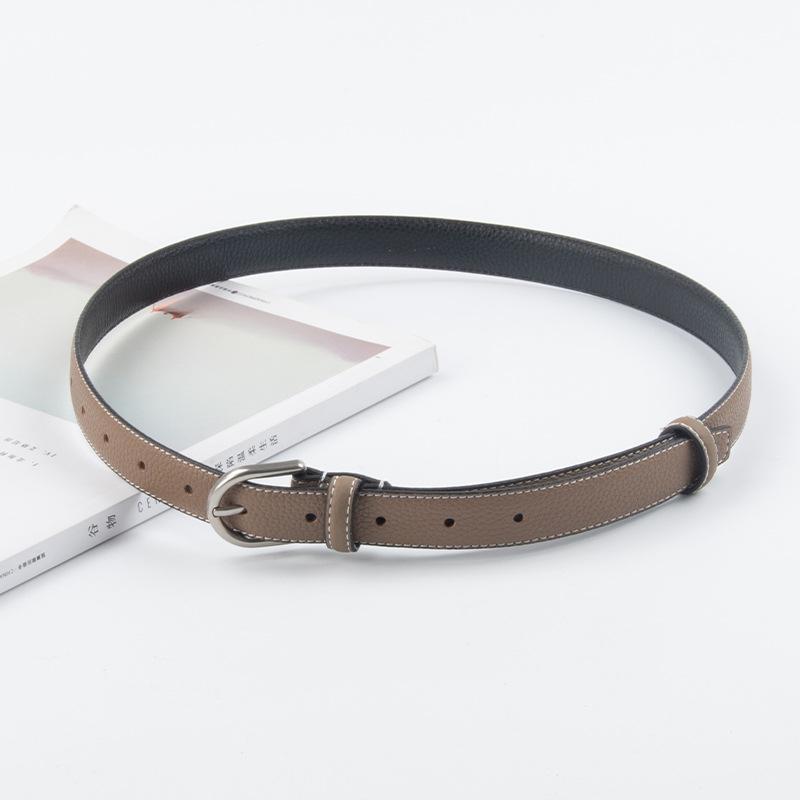 

Lychee Pattern Head Layer Genuine Leather Women s Belt Cowhide with Casual Pants Belt Leather 105cm