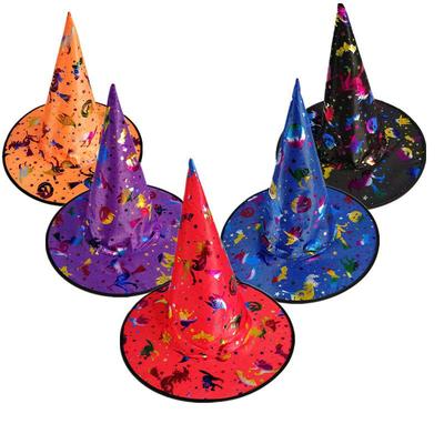Trendy Halloween Witch Hat with Hot Stamping - Essential Costume for Wizards and Magic Parties