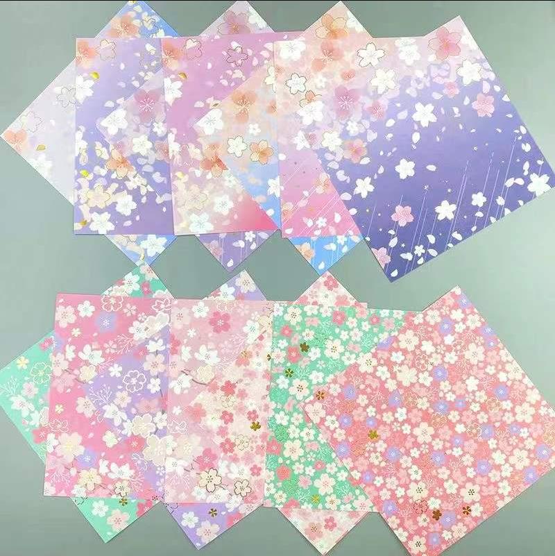 Premium Double Sided Japanese Folding Paper with Japanese Wind Flower Thousand Paper Crane Paper Cut Paper Printing Origami
