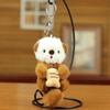 2pcs Fashion Lovely Plush Otters Holding Fish Key Chains Cartoon Cute Otters School Bag Pendant Keyring Funny Toy Student Gifts