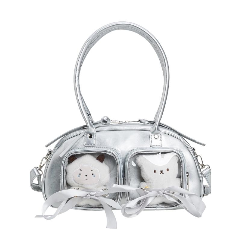 

Transparent Messenger Bag Fashion Ita Bag Shoulder Crossbody Bag Anime Display Satchel Handbag for Women Girls Gifts срібний