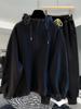 High-Quality Oversized Half-Zip Hoodie - Solid Color, Breathable Patchwork Design for Spring & Autumn