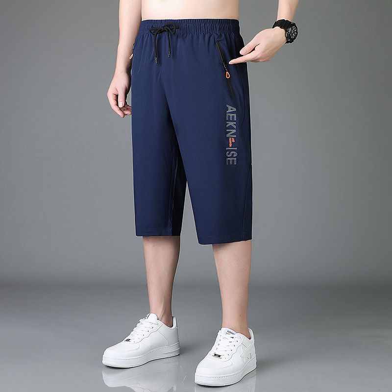 

Мужские шорты Ice Silk Quick Dry Shorts, свободные прямые летние повседневные спортивные брюки 5XL темно-синий