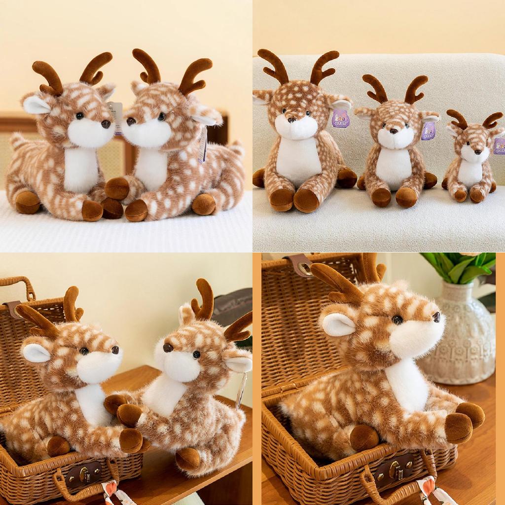 Adorable Cartoon Fawn Plush Toy Soft Stuffed Animal Gift For Girls Home Decor