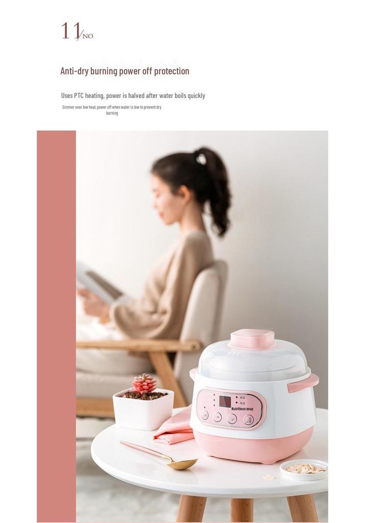 Multifunctional Electric Ceramic Stew Pot with Timer – Perfect for Water Bath, Bird's Nest, Porridge, and Soup Cooking – Ideal Gift