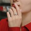 Tancise Classic 925 Sterling Silver  Moissanite Ring Ladies Jewelry Wedding Promise Party Gift