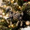 Compact Tree Ornaments for Restaurants Black Goat Christmas Hanging Ornament 2D Acrylic Festive Clear Pattern Pendant Pendant Decorative Car