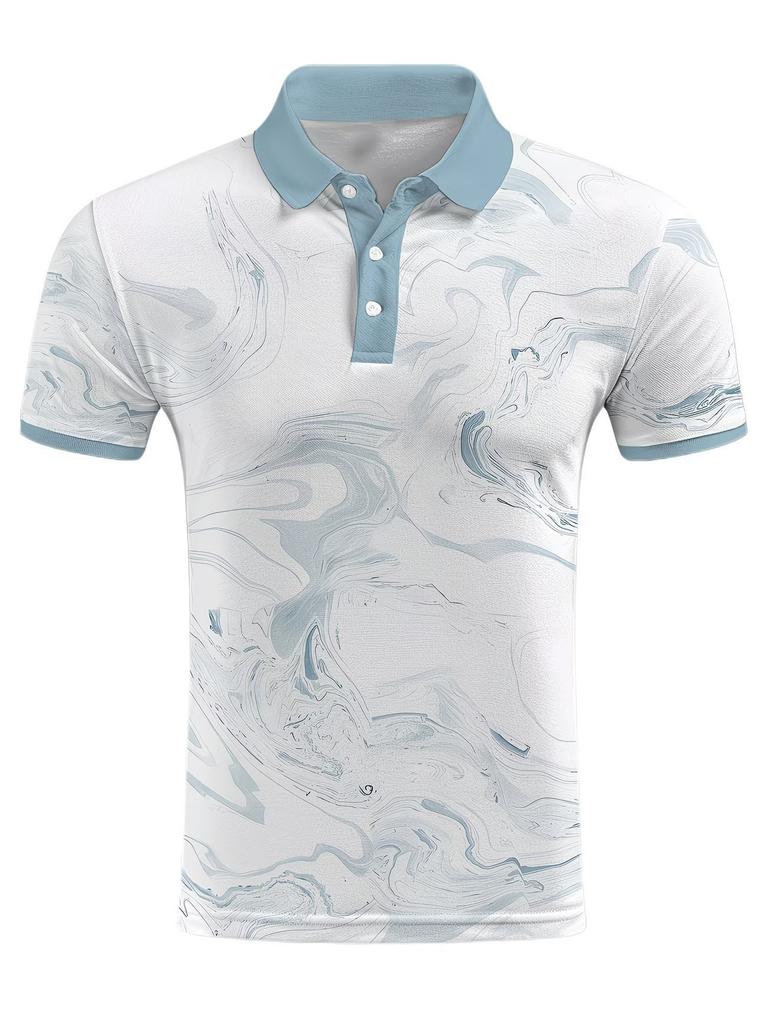 Casual essential! Vintage floral print short sleeve polo shirt for men