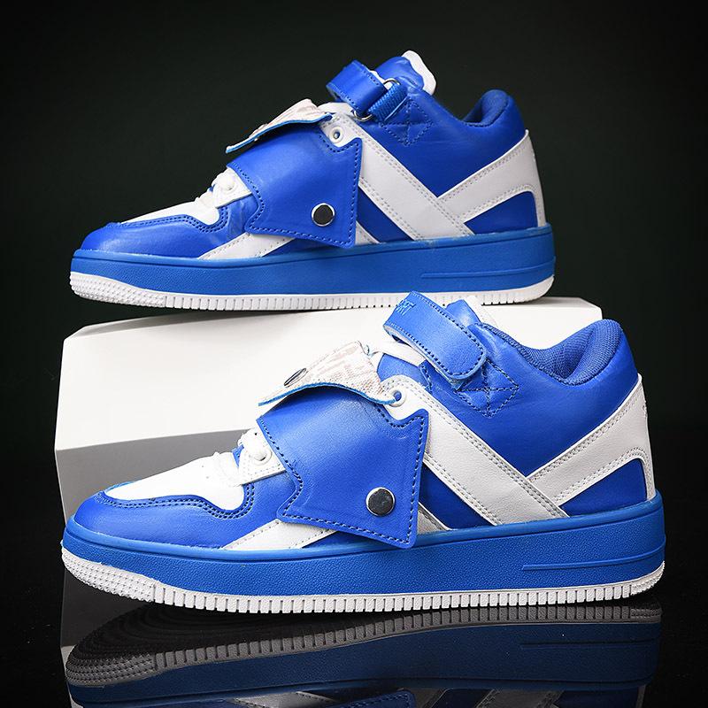 

Shoes men s casual sports board shoes niche design high-end couple shoes spring and summer new thick-soled heightening bread shoes 46 синий