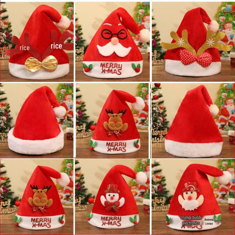 

Plush Christmas Hat for Kids & Adults - Festive Santa Headwear Gift Children s Long Plush