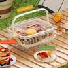 Serving Tray with 5 Dividers Lid Double-Walled Ice Tray Fruits Vegetables Shrimp Cocktails Party Appetizer Platter Snack Server