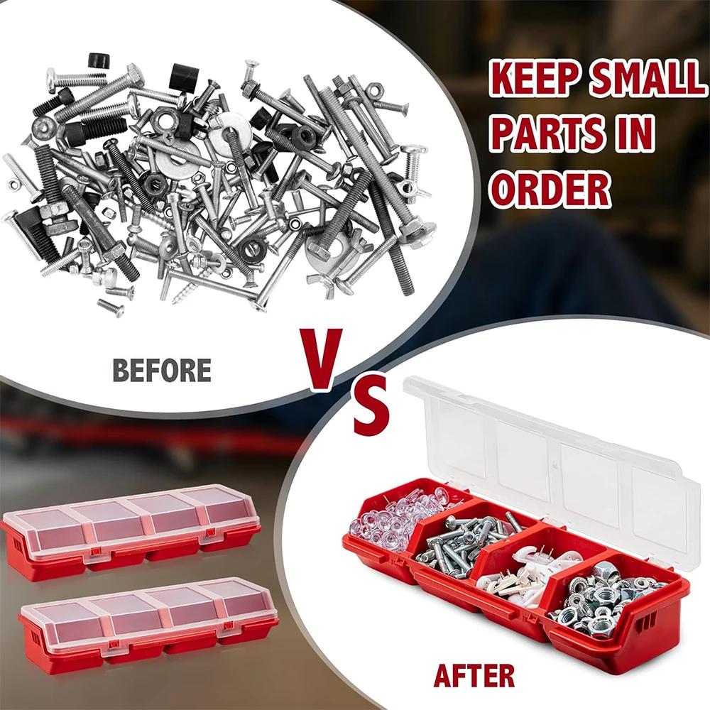 1Pc/3Pcs Tools Storage Box Screws Parts Compartment Organizer Box Pill Hardware Tool Container Bin for Garage Workshop Storage