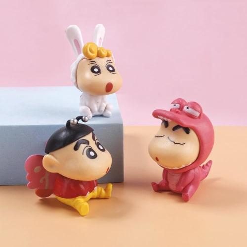 Set of 6 Crayon Shin-chan Figures, Car Ornaments, Home Decor, Figure Model Decorations, Crayon Shin-chan Figures, Doll Models, Anime Ornaments, Deskto