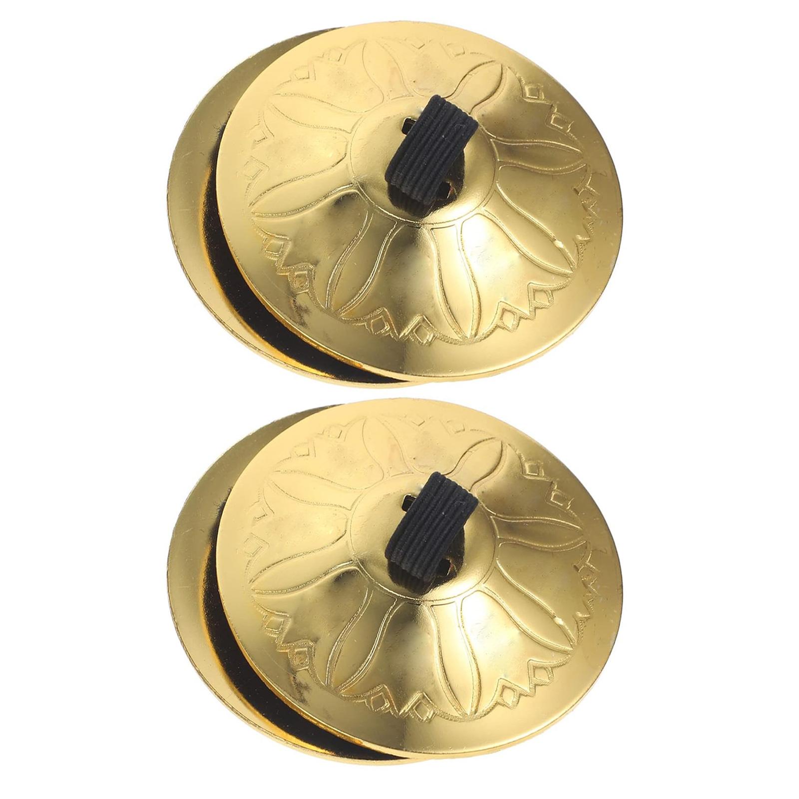 

2 Pair Metal Cymbals Small Belly Dance Finger Dial Pads Children Musical Instrument Toy Metal Early Educational Baby Toy