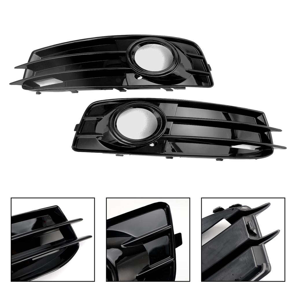 Front Lower Bumper Grille Fog Light Cover 8P0807682 8P0807681 Fit A3 8P S-Line 2009-2012