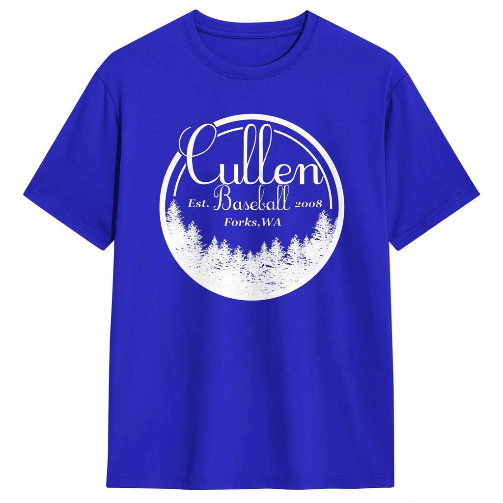 Cullen Baseball Twilight Tshirt Summer Pure Cotton Tshirts For Unisexs Print Tshirt Short Sleeve Y2k Fun Clothes