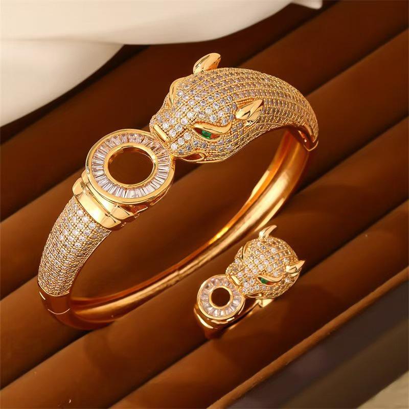 Belt Circle White Classic Bracelet Zirconium Money Leopard Jewelry Jewelry Leopard Head