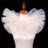 Victorian Sparkling Dots Layered Mesh Tulle Detachable Neck Ruff Ruffled Faux Collar Shawl for Halloween Clown Choker