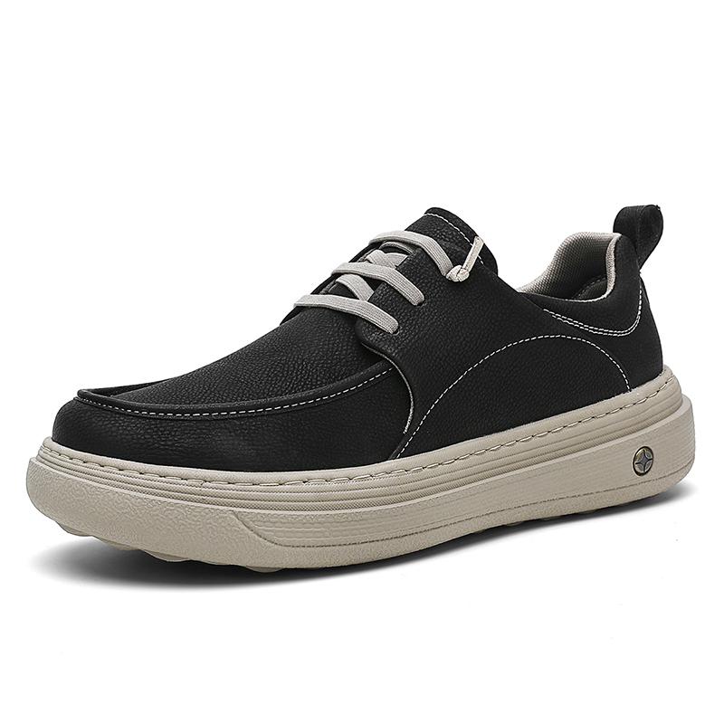 New Men's Thick Bottom Shoes Fashion Casual Leather Oxford Shoes Retro Versatile Soft Leather Soft Bottom Flat Designer Shoe
