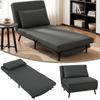 Sleeper Chair, 3-in-1 Foldable Linen Sleeper Chair with Adjustable Backrest, S-Springs, Metal Legs, Dark Grey