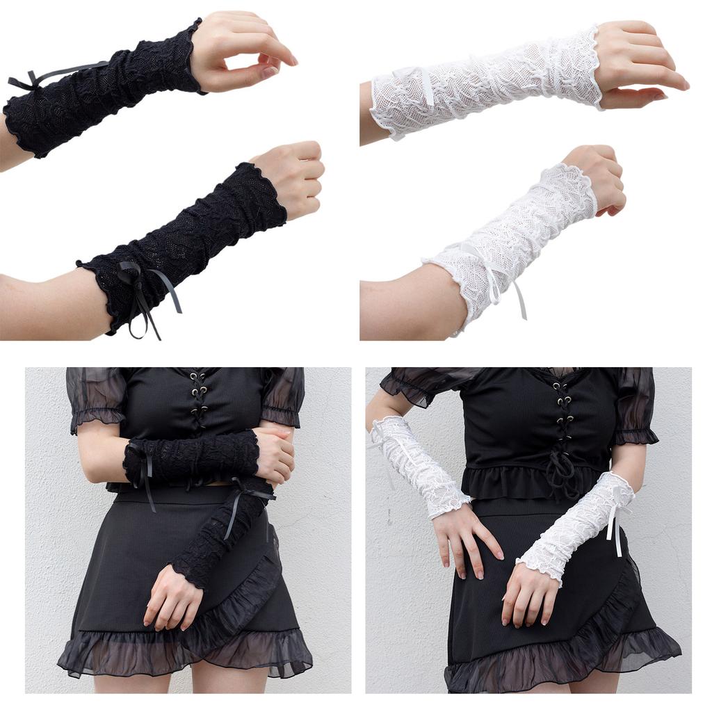 Delicate Girls Arm Sleeves White/Black Removable Anti UV Arm Cover Banquet Accessories Marriage Party Photography Tools