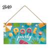 Summer Themed Gifts Wooden Hanging Sign, Beach Theme Welcome Sign Front Door Decor with Rustic Wood Plaque Rope, Colorful Hanger for Seasonal