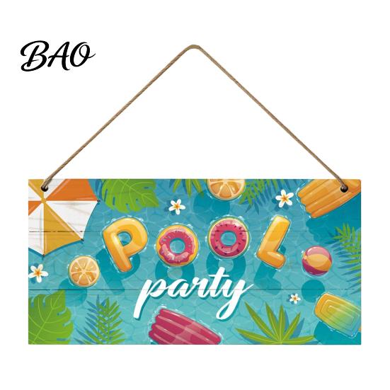 Summer Themed Gifts Wooden Hanging Sign, Beach Theme Welcome Sign Front Door Decor with Rustic Wood Plaque Rope, Colorful Hanger for Seasonal