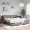 VidaXL Daybed with Trundle and Drawers Taupe 80x200 Cm Fabric 3196868