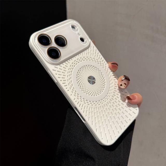 For For Iphone Air 17 Pro Max   Magnetic Heat Dissipation PC Phone Cover On 16 15 14 13 Pro Max Lens Shockproof Case