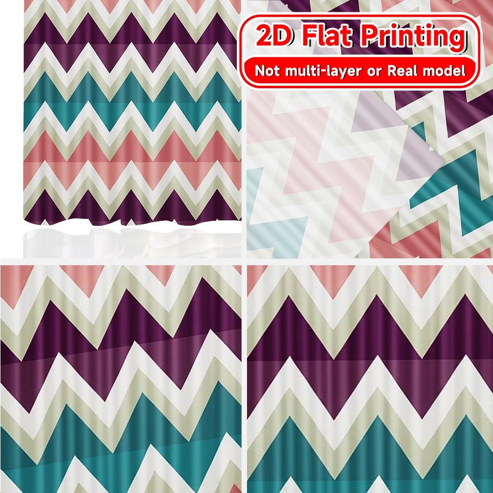 2pcs   2D FLAT PRINTING Curtains (Without Rod) Zigzag Symphony Halloween Festival Popular Curtains&Drapes Polyester Easy Install