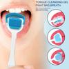 2pcs Clean Tongue Brush Set Bad Breath Remove Gentle Deep Cleaning Tongue Gel Brush Set