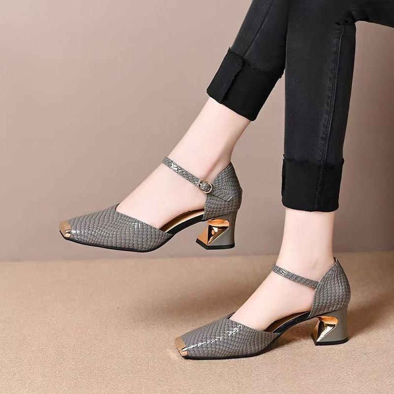 

Women s Casual Mary Jane Heels Chunky Heeled Pumps With Ankle Buckle Strap Non-Slip Low Block Heel Mary Jane Shoes Square Toe Dress Shoes for Women 35 серый
