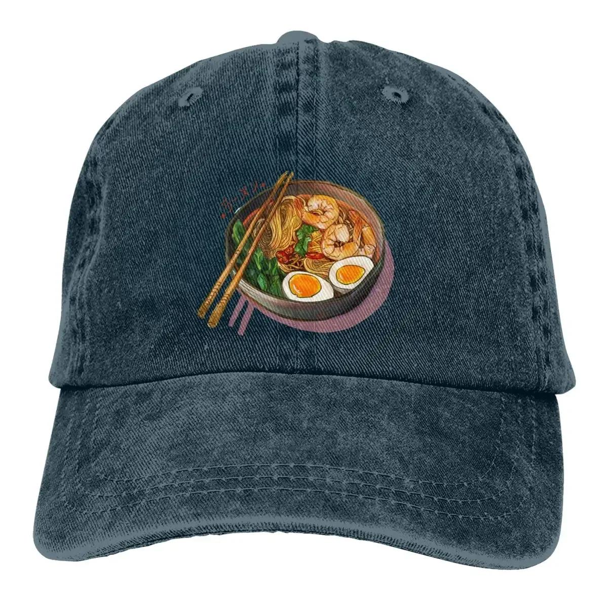 

Японские классические бейсболки Ramen Noodles Bowl, мужские спортивные кепки в стиле хип-хоп, солнцезащитные шляпы для мужчин и женщин One Size темно-синий