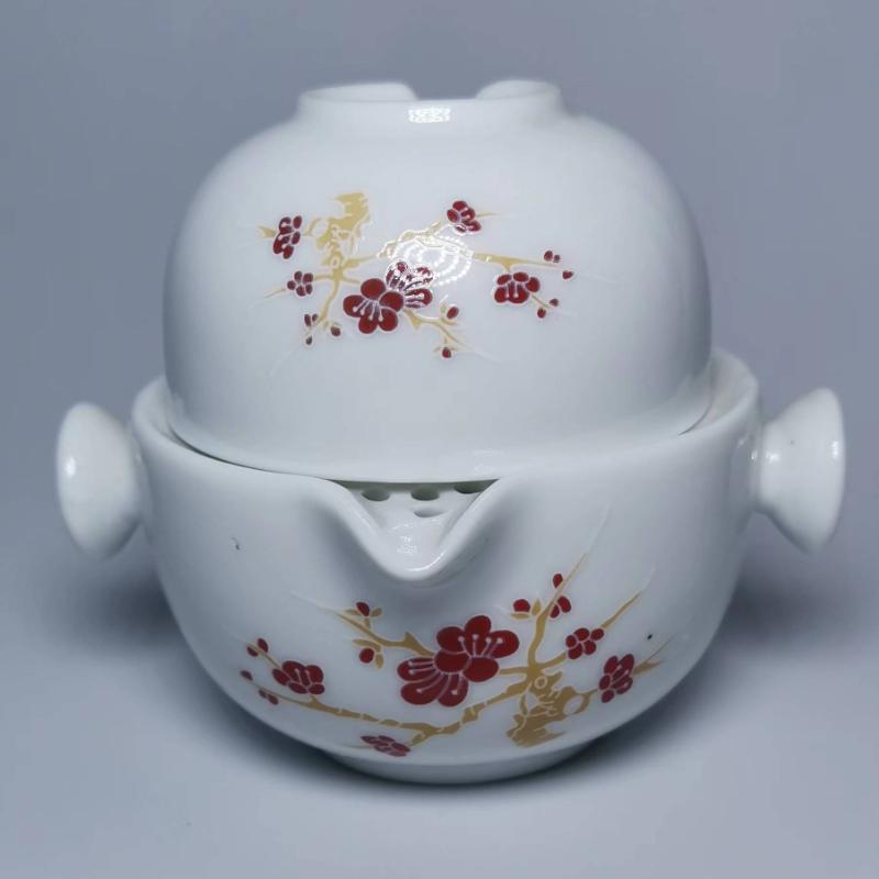 

Высококачественный керамический чайный сервиз, дорожная утварь, включает в себя 1 чайник, 1 чашку, красивый и удобный заварочный чайник, элегантный чайный сервиз в стиле кунг-фу.