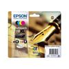 Epson 16XL Multipack Pack de 4 XL noir, jaune, cyan, magenta originale blister cartouche d'encre pour WorkForce WF-2010, 2510,…