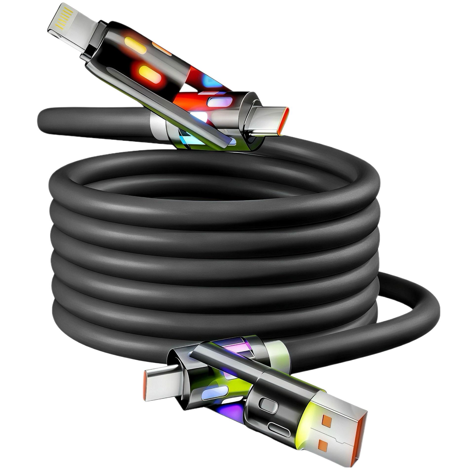 

4-in-1 Luminous Super Fast Charging Cable for Apple, Huawei, Xiaomi, Samsung, Android PD16/17 Models