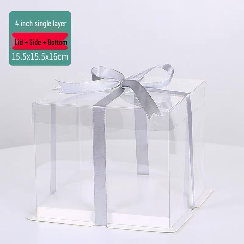 Klare doppellagige Geburtstagskuchenbox - Mehrere Größen: 4, 6, 8, 10, 12 Zoll