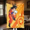 1 ks flanelová deka s potiskem Son Goku, Vysoce kvalitní pro všechna roční období, Domácí dekorace, Teplo a pohodlí, Perfektní jako vánoční dárky