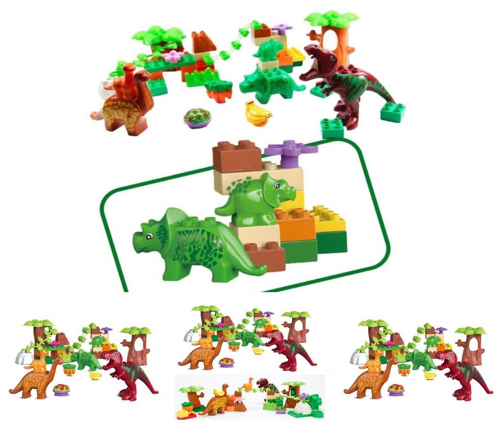 40pcs Dinosaur Paradise Themed Assembly Building Blocks Set Children Puzzle Toys For Creative Kids